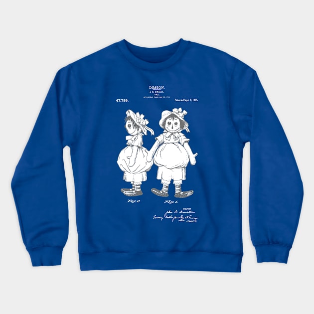 Raggedy Ann Doll Patent. Real Annabelle haunted or possessed doll - SBpng Crewneck Sweatshirt by SPJE Illustration Photography